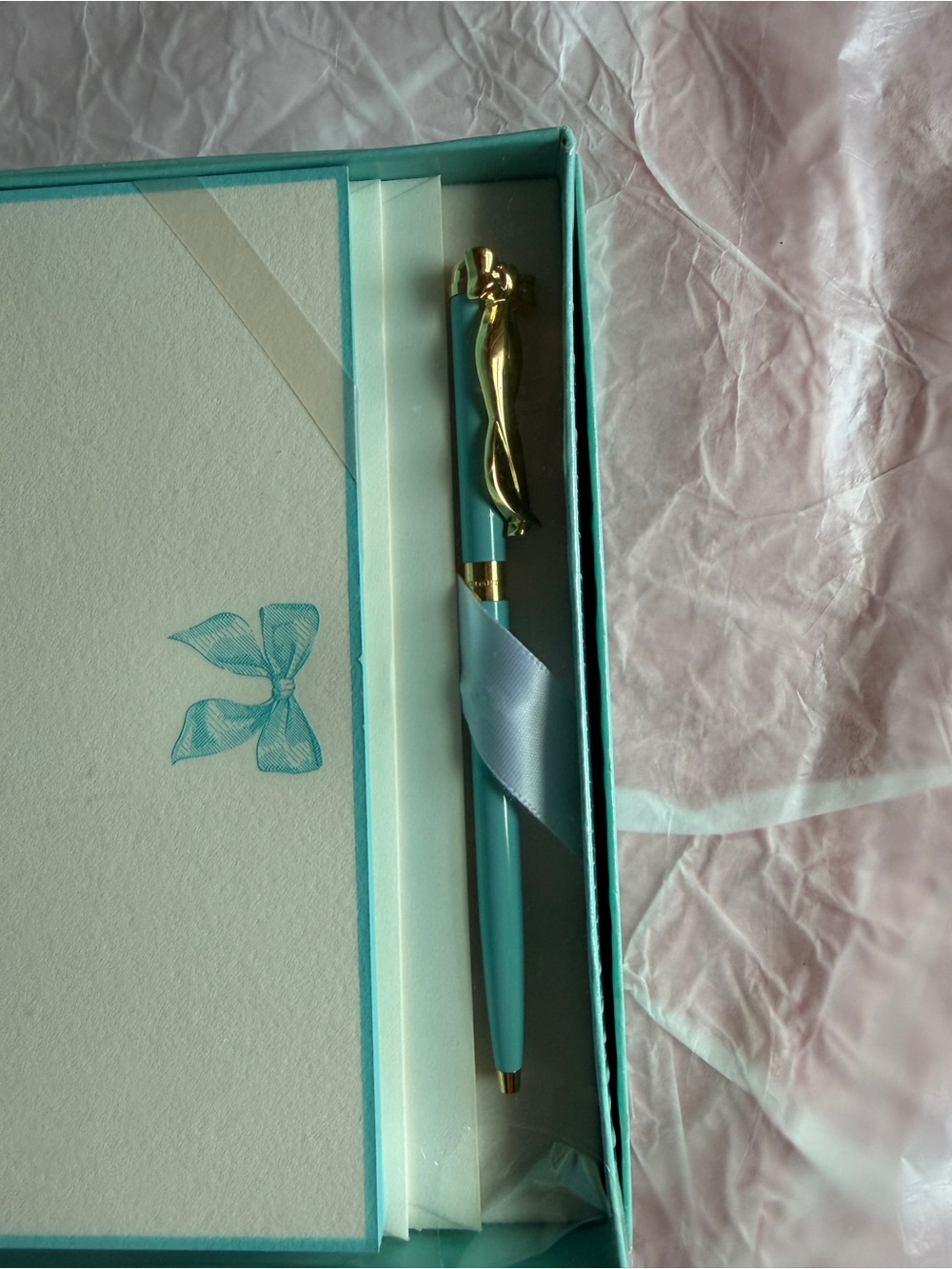 Tiffany & Co. Blue Ballpoint Pen with Gold Clip - Women's Accessories